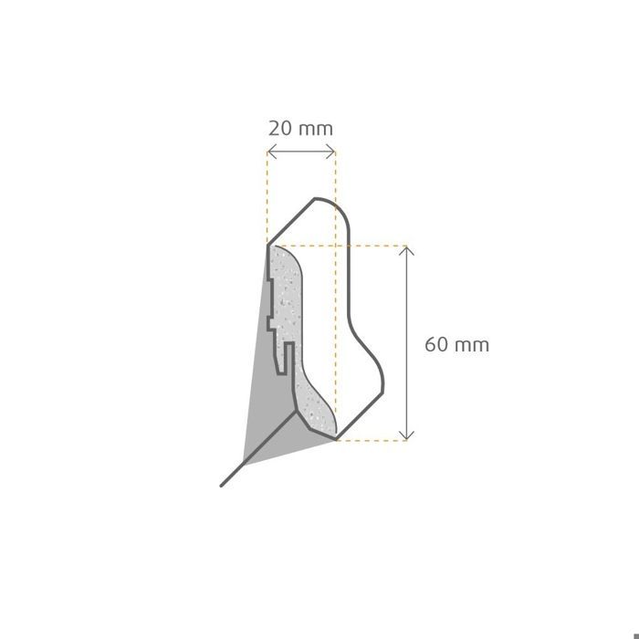 PROVISTON Plinthe MDF Plinthe 20 x 60 x 2500 mm Blanc Feuilleté Profil Courbé