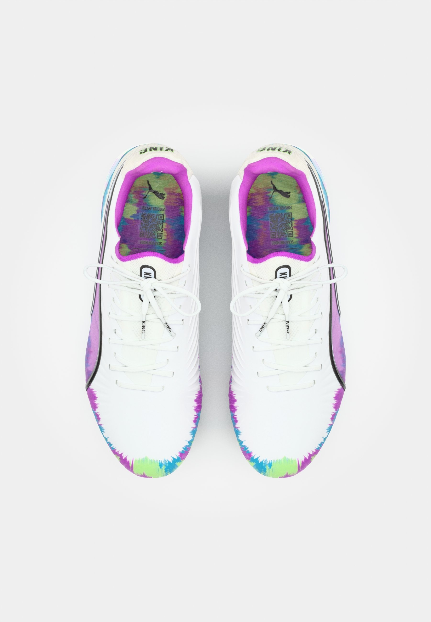 Puma KING ULTIMATE BRILLIANCE FG/AG - Voetbalschoenen voor stevige ondergrond - wit/Clyde Royal/Pure Magenta/Fizzy Apple