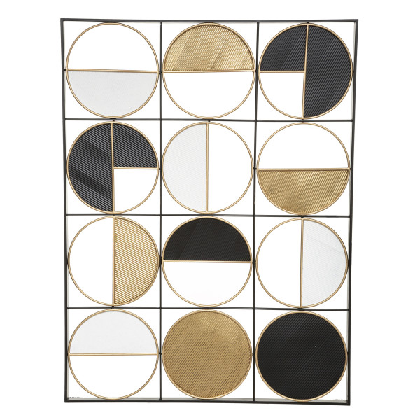 Geometryczna dekoracja ścienna z metalu, 76 x 101 cm