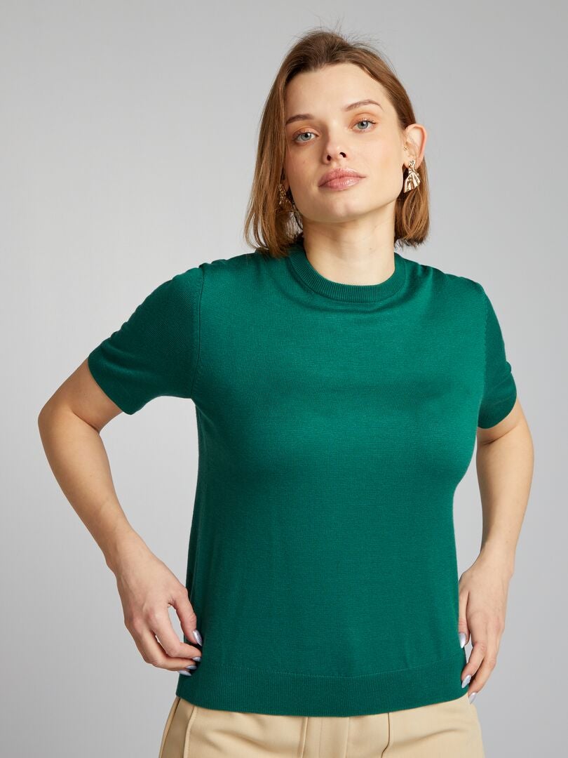 Jersey de punto de manga corta - VERDE