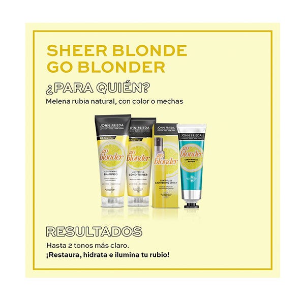 Spray clarificator pentru păr blond transparent Go Blonder | 100 ml