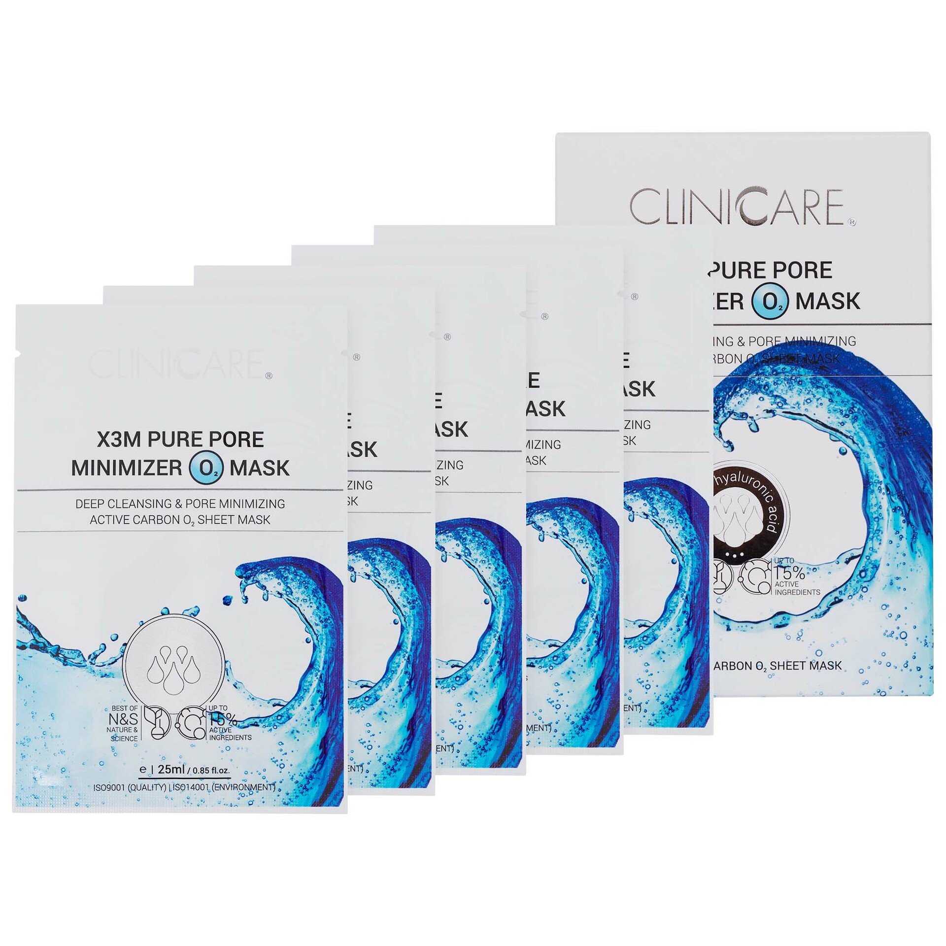 X3M PURE PORE maska za minimiziranje pora, pakovanje od 5 komada - CLINICCARE