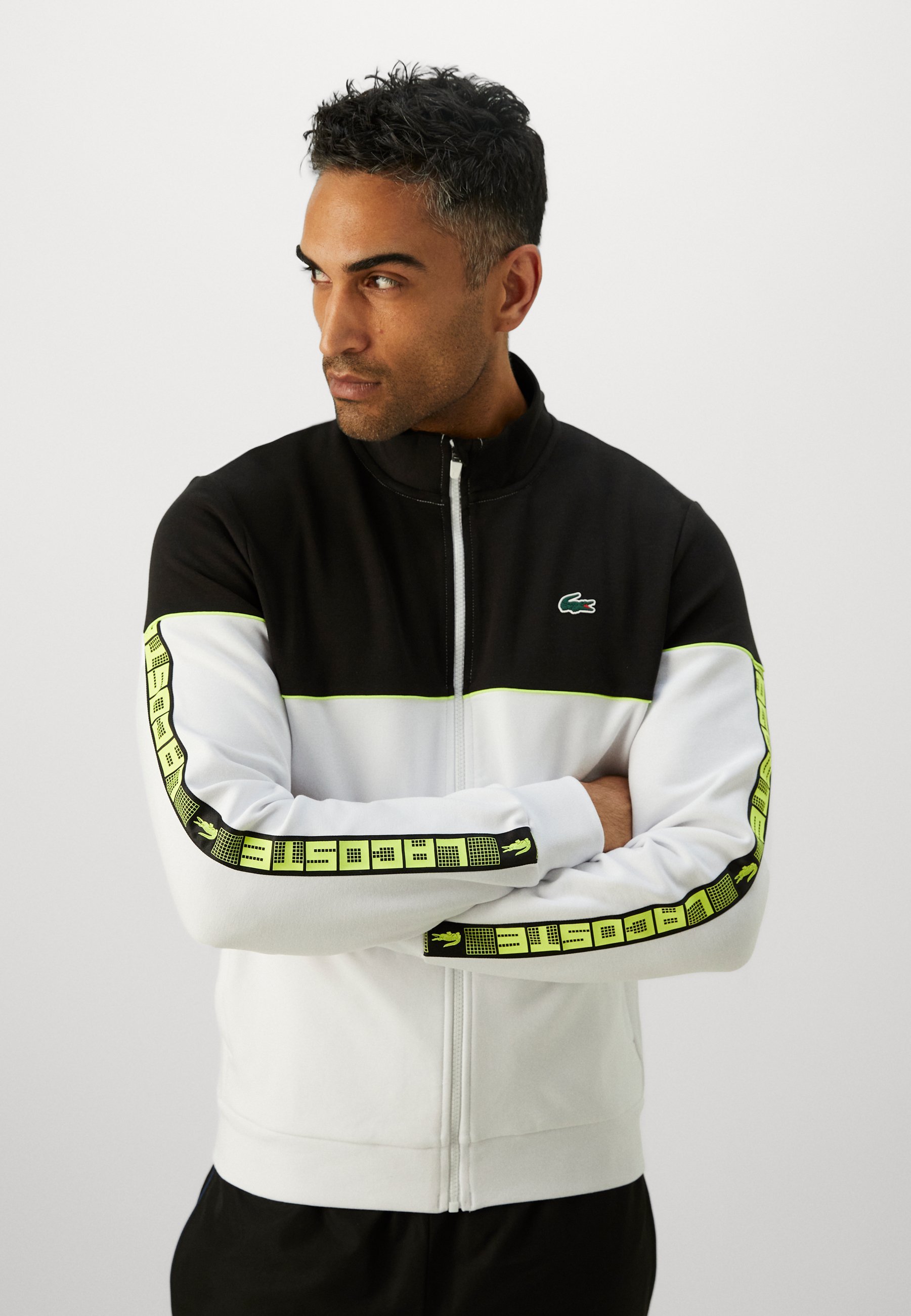 Veste de tennis Lacoste Sport - Sweat-shirt zippé - blanc/noir
