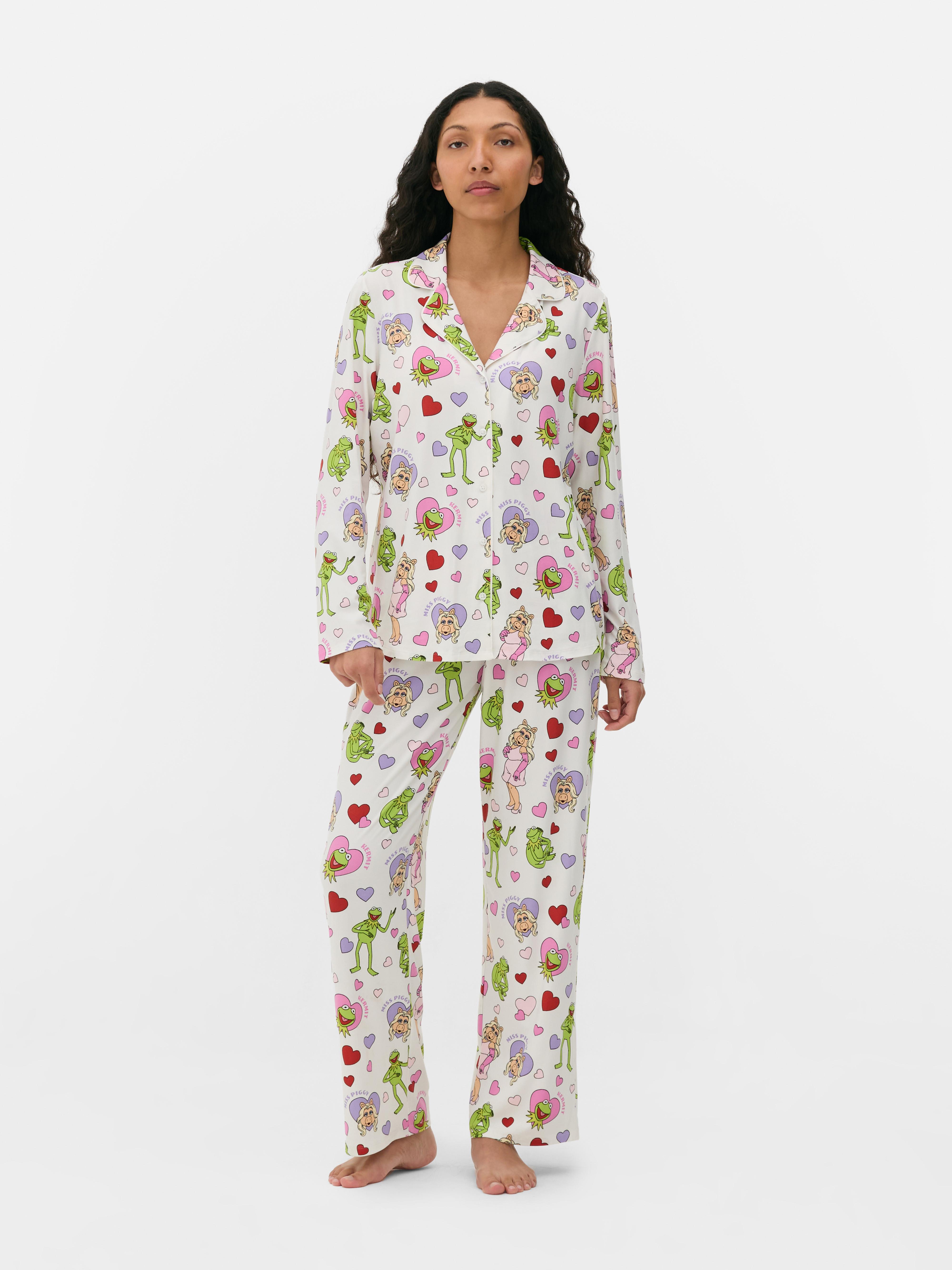Pijamale lungi Muppets O pijama Muppets cu Miss Piggy și Kermit