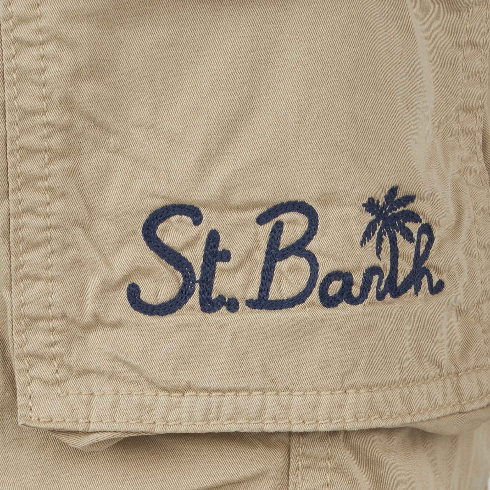 Beige katoenen cargoshorts voor jongens