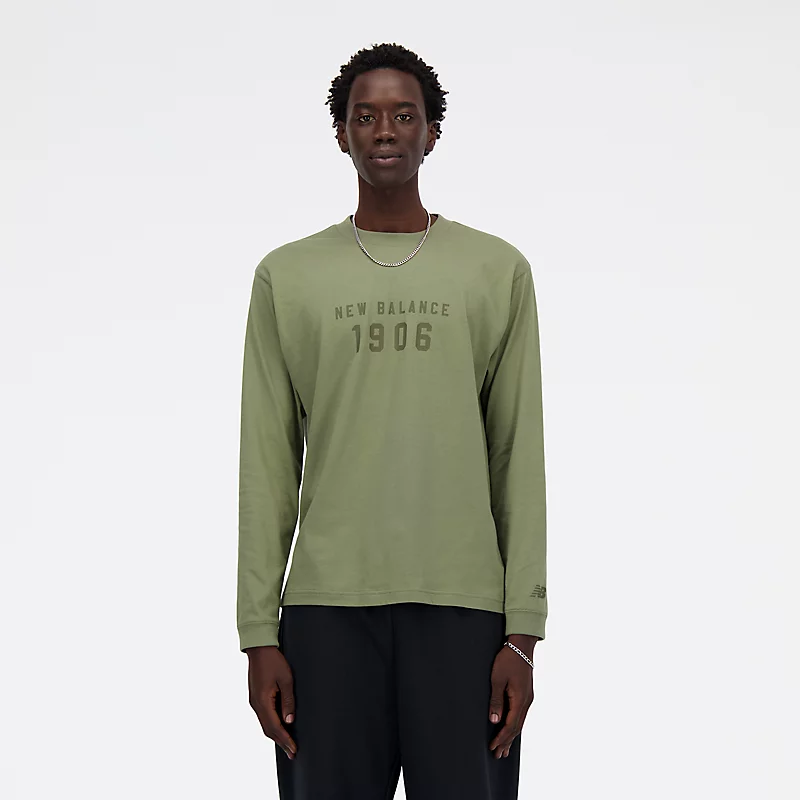 Homme Iconic Collegiate Graphic Long Sleeve - CIEMNY OLIVINE