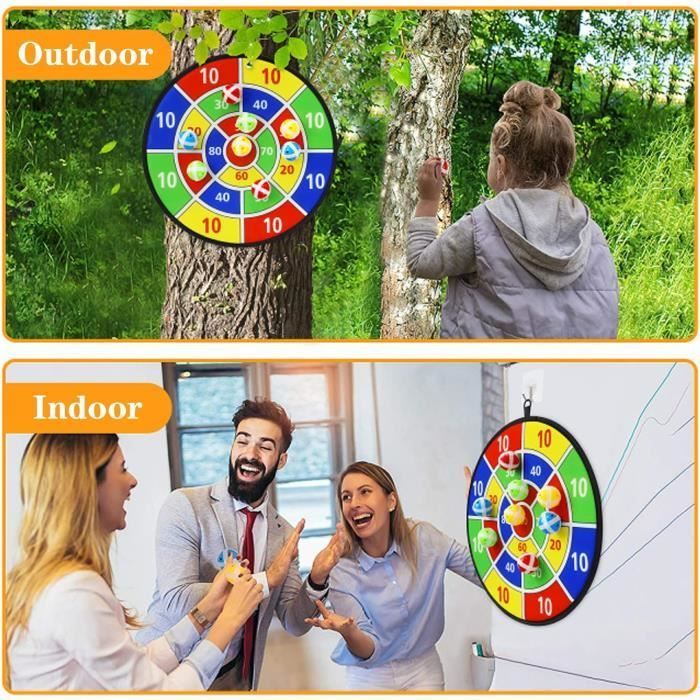 Dartbord met zelfklevende ballen, binnen- en buitensportspeelgoed, cadeau voor jongens en meisjes, met haak