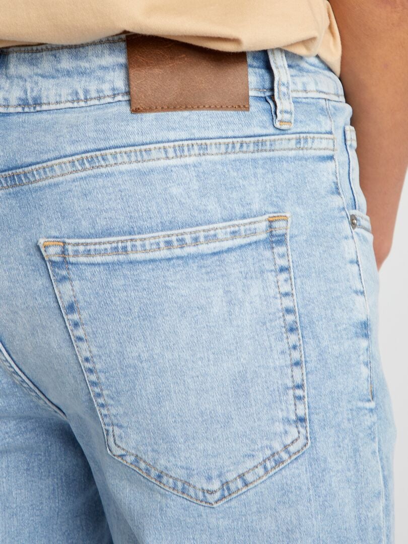 Nauwe denim broek met 5 zakken - BLAUW