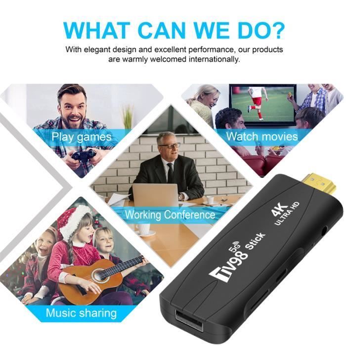 TV Box 4K TV Stick Android 7.1 boîtier TV intelligent - 2G + 16G WiFi 2.4G HDR 10 lecteur multimédia TV98 RK3228 1