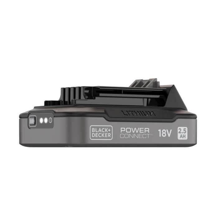 Batterie 18V 2,5Ah avec indice de charge - BLACK+DECKER - BDL2518S-XJ - Noir