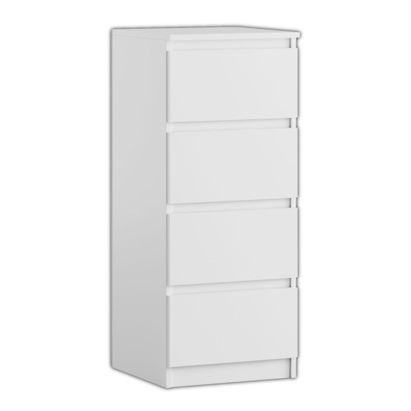 Komoda BASIC 4 szuflady – Biała | 40x97x40 cm