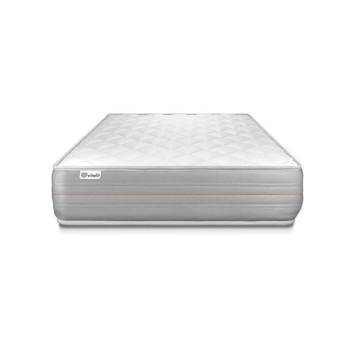 Mattress and Bed Base Set 90x200 cm - Grey Bed Base (pre-assembled) - Vitalmemo