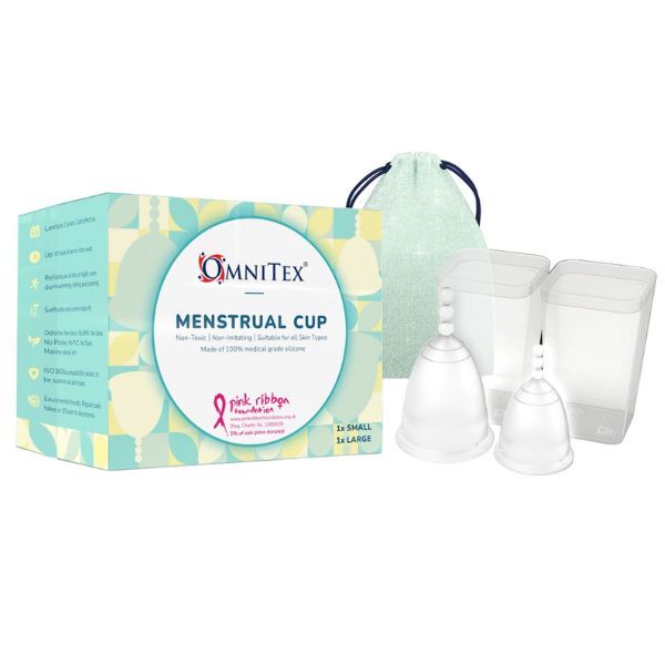 Cupe menstruale Omnitex - pachet de 2 (1 mică și 1 mare)