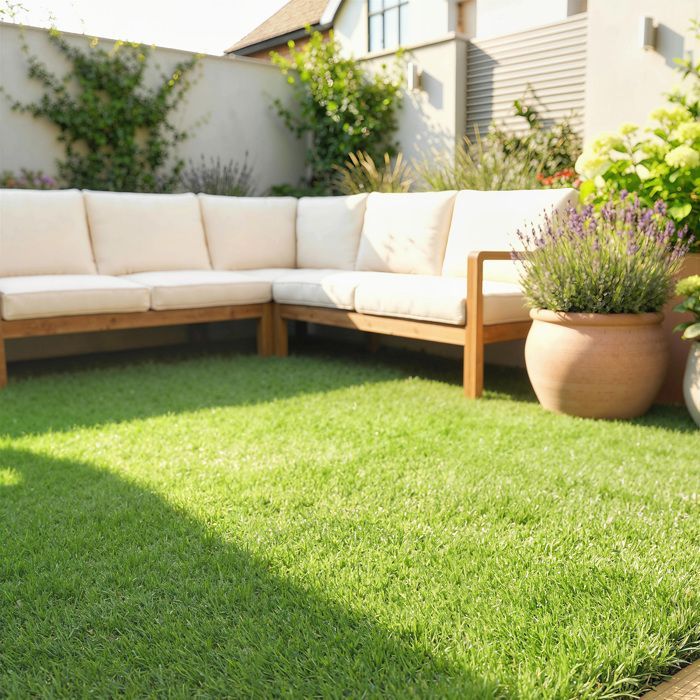 Césped sintético - césped artificial - Outsunny - autodrenante para jardín, patio o uso exterior - PP - 400x100x2.5cm - verde