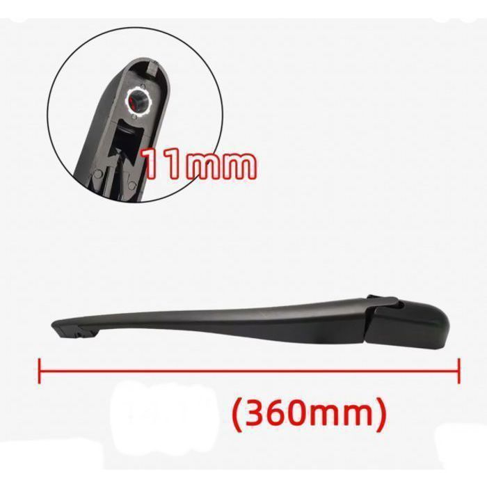 Brazo completo del limpiaparabrisas trasero para Peugeot 106, 206, 206+ (brazo + escobillas) (Verifique el tamaño antes de realizar el pedido).