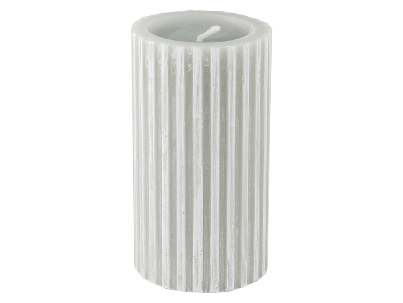Świeca pieńkowa ryflowana Modern 15 cm szara