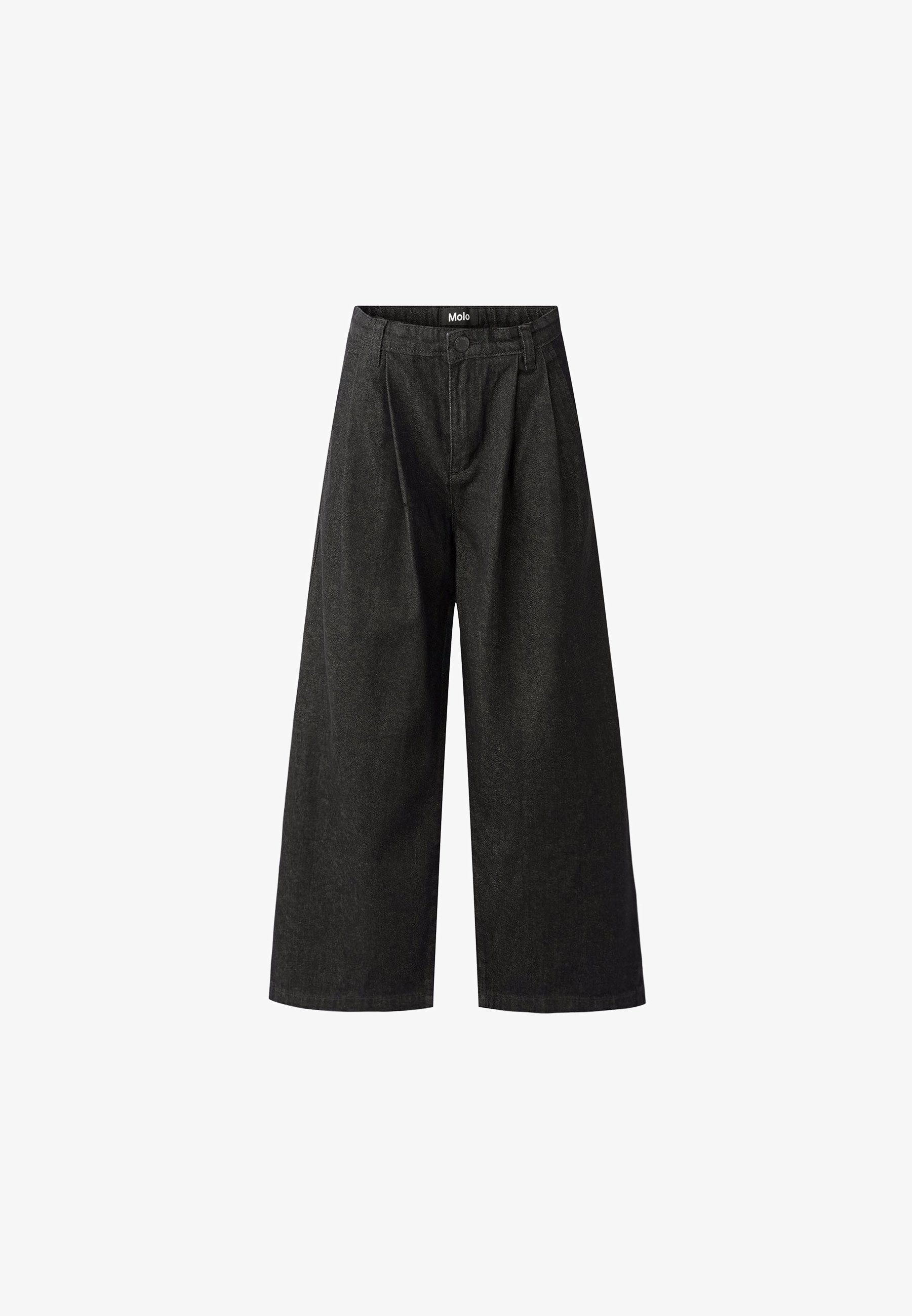 Molo AEISHA PLEATS - Rechte jeans - gewassen zwart