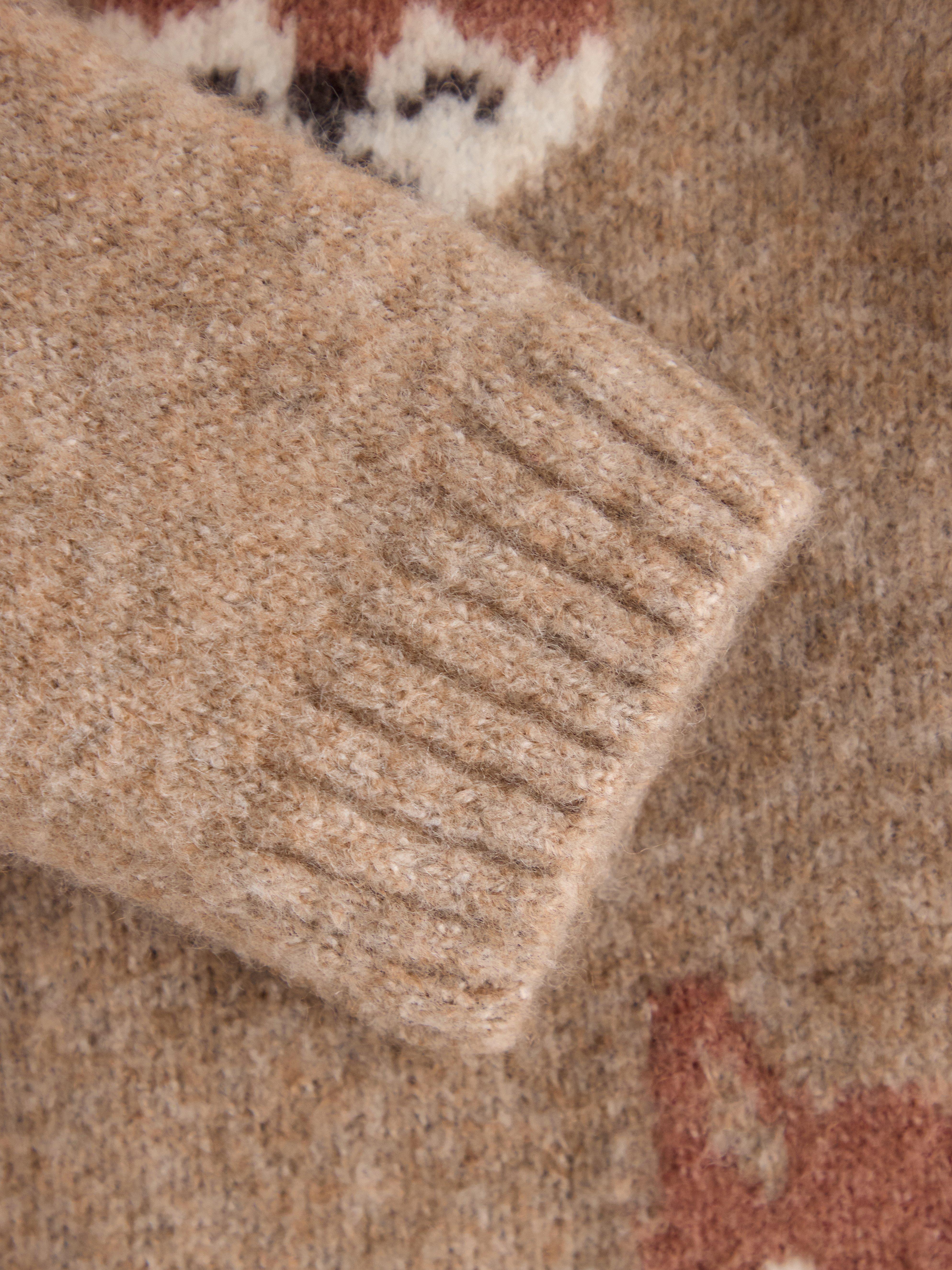 Stickad tröja Beige melange