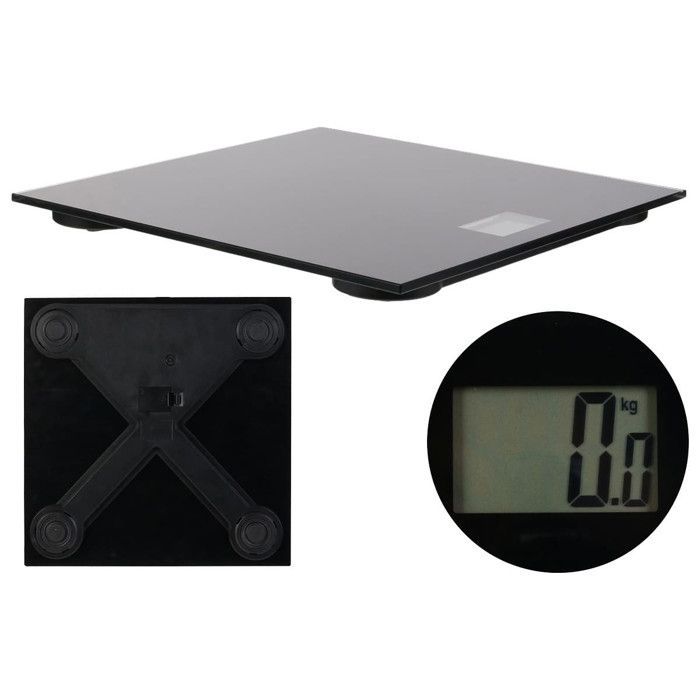 DANNA Elegant Black Digital Bathroom Scale with LCD Screen