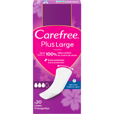 Carefree Plus Large Protegeslips Luktkontroll Daglig bind Maxi 20 stk 20 stk