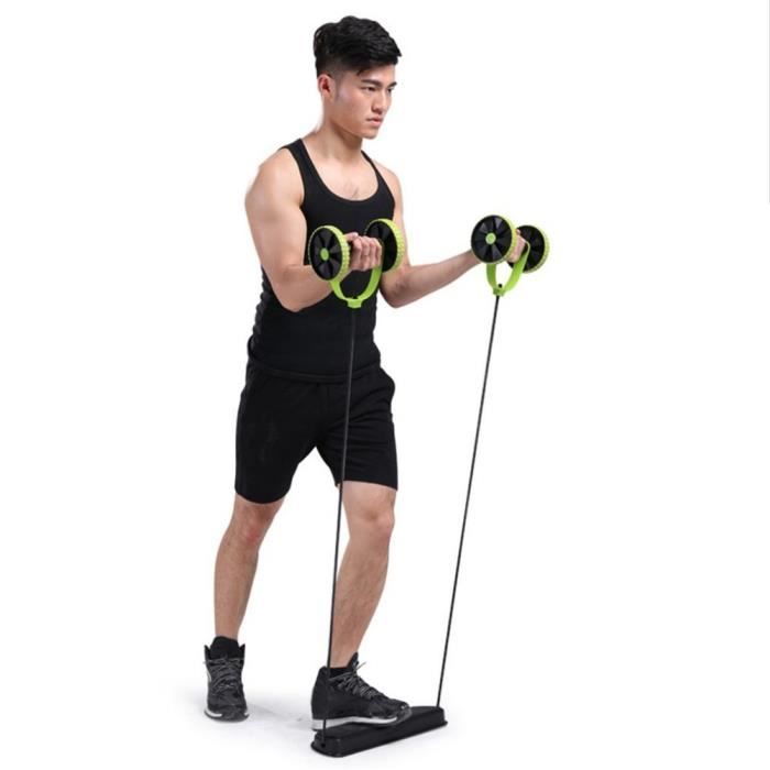 Multifunctional Abdominal Wheel - Green - Fitness Trainer - 43.3x17.3x17.6 cm - Multicolored - Adult