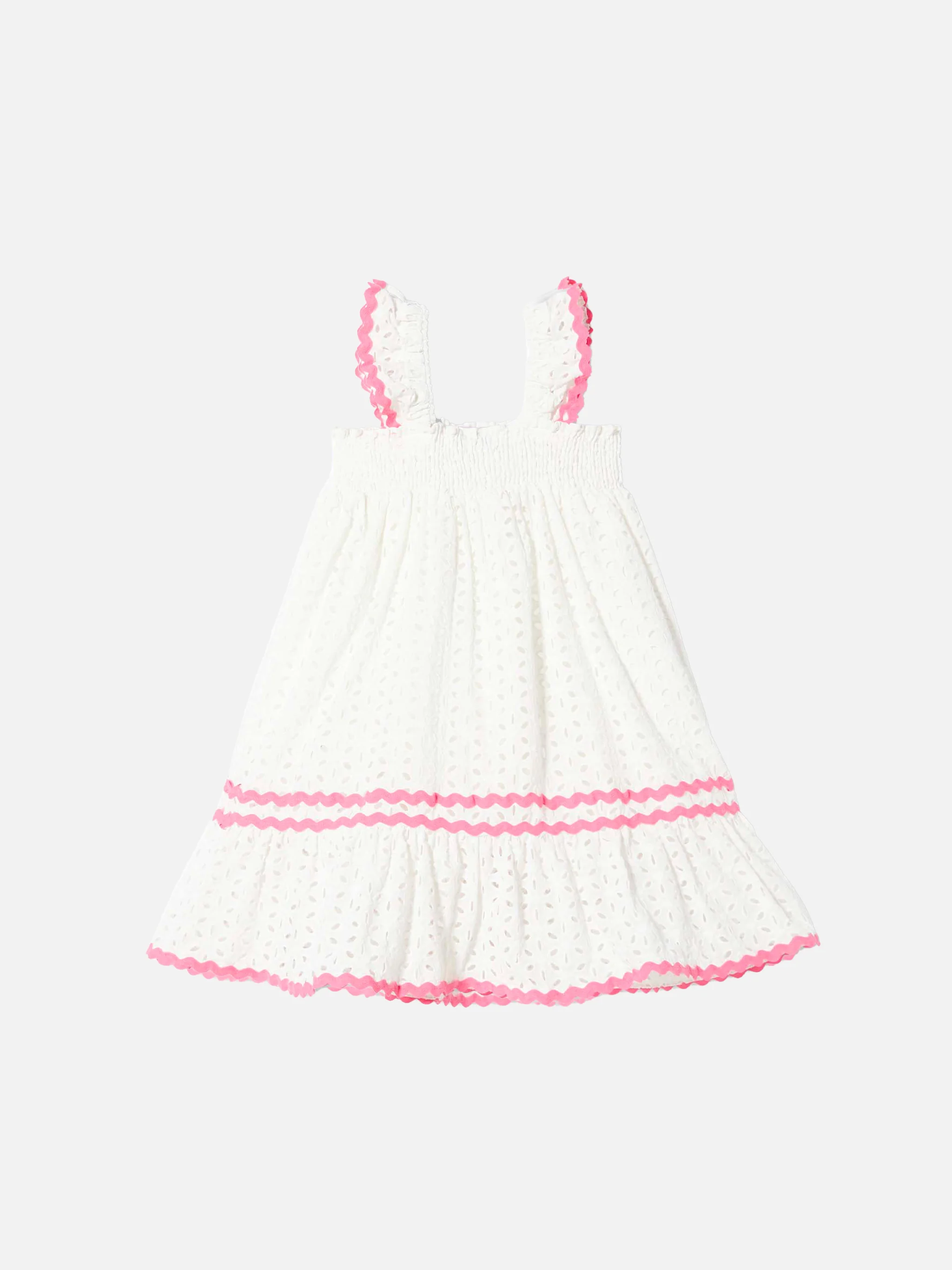 Abito da bambina in sangallo bianco
