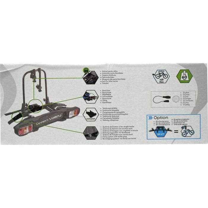 Portabici per auto Green Valley Disco per 2 biciclette - Trasportatore per biciclette da auto