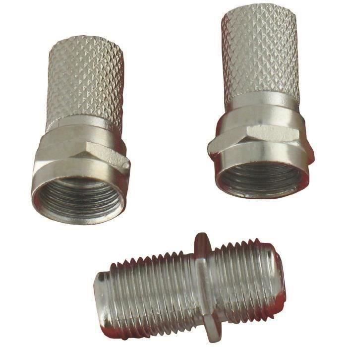 Vrouwelijke F-adapter - LEGRAND - 091023 - Inclusief 2 mannelijke stekkers - Voor coaxkabel - Geschikt voor gebruik binnenshuis