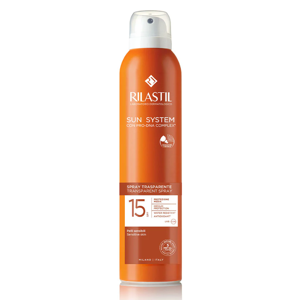 Sun System Spray Trasparente SPF15 - Spray solare corpo media prot.