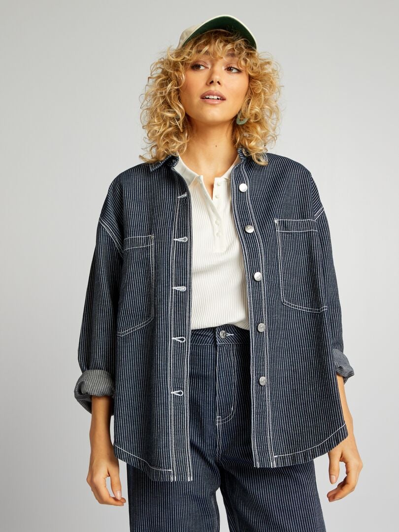 'JDY' gestreept overhemd - BLAUW