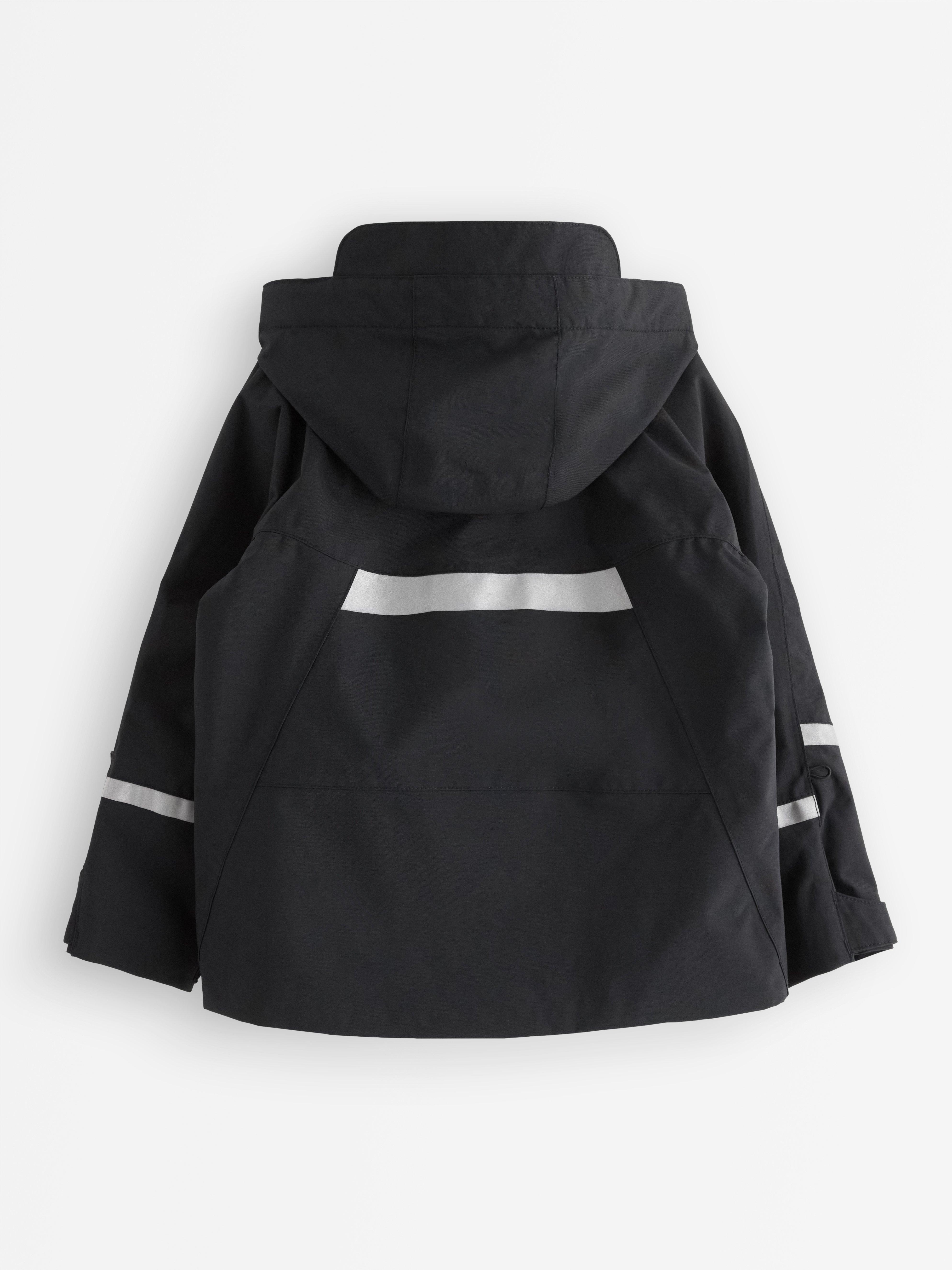 Vattentät skaljacka med justerbara ärmar – Kids Performance Wear Black