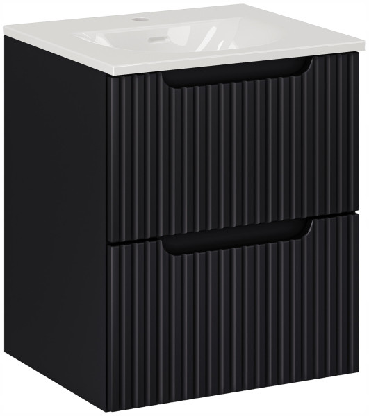 CZARNA szafka łazienkowa z umywalką 50 cm NOVA BLACK 82-50