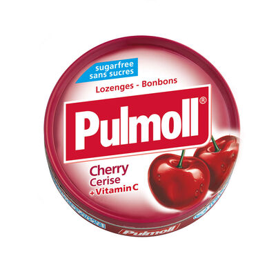 Pulmoll Bonbons Sukkerfrie Kirsebær Vitamin C Beroligende Halspastiller Kirsebær 45g 45g
