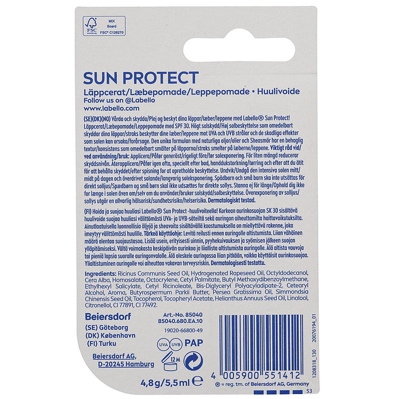 Labello Sonnenschutz, LSF 30, 5,5 ml