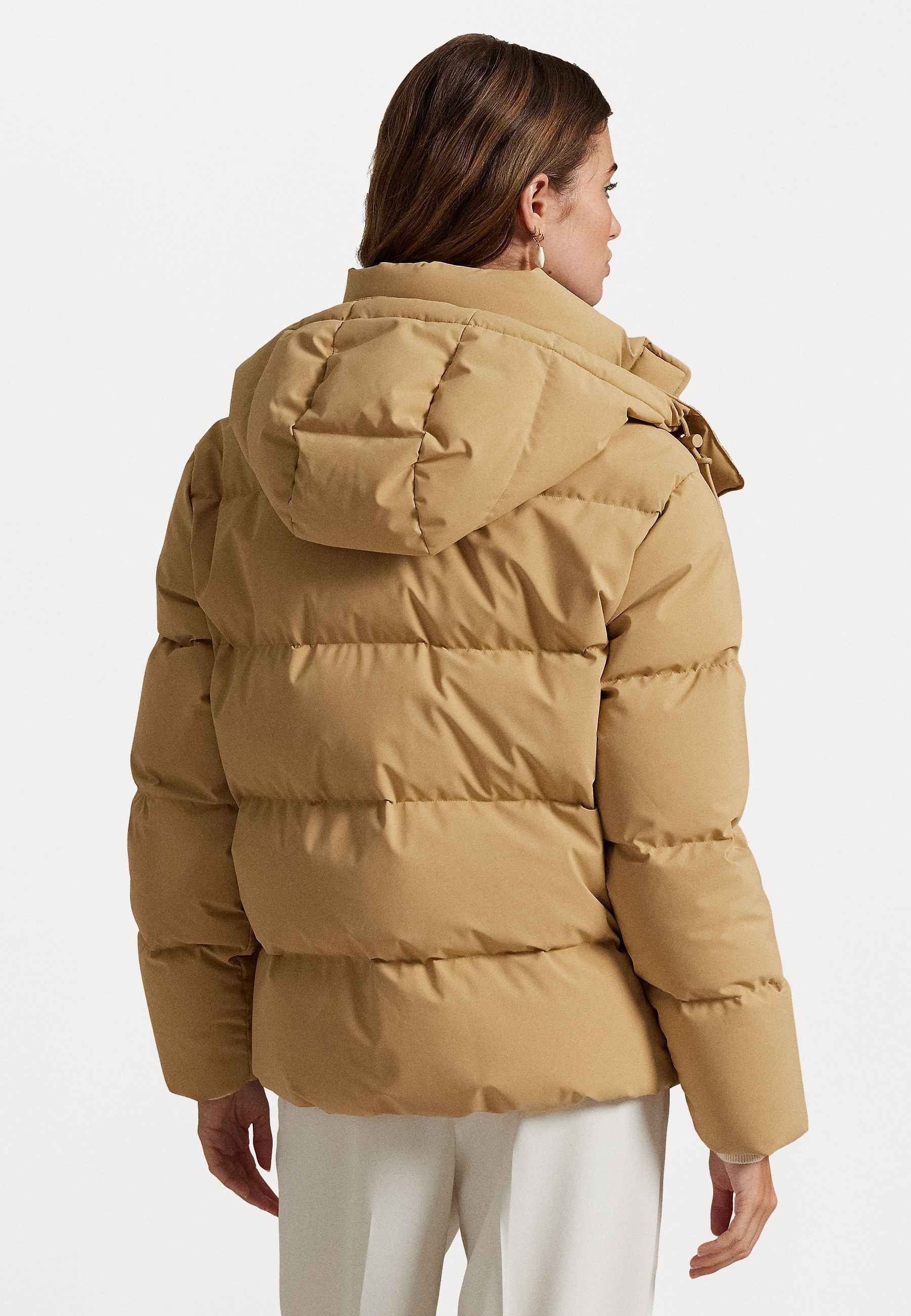 HOODED DOWN JACKET - Péřová bunda - black/white