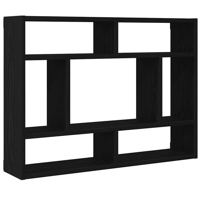 vidaXL Wandplank van bewerkt hout - Zwart eiken - 75x16x55 cm - Wandmontage - Massief acaciahout