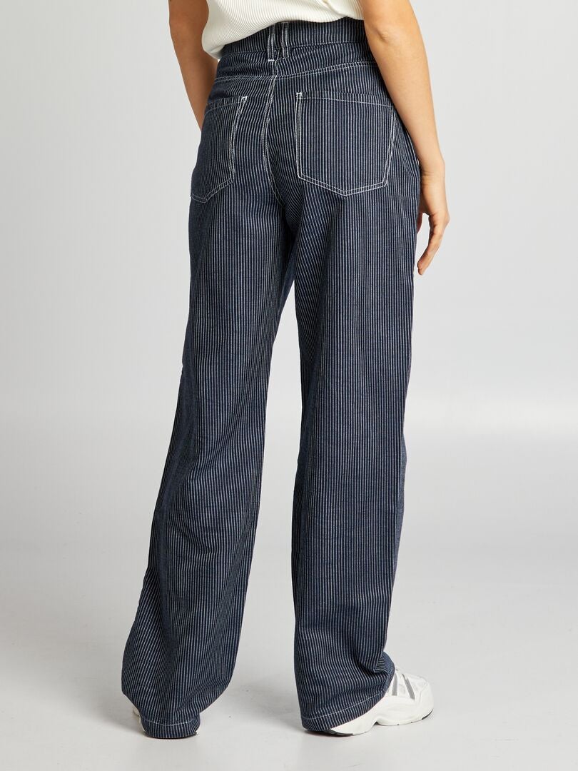 Calça jeans listrada de perna larga 'JDY' - AZUL