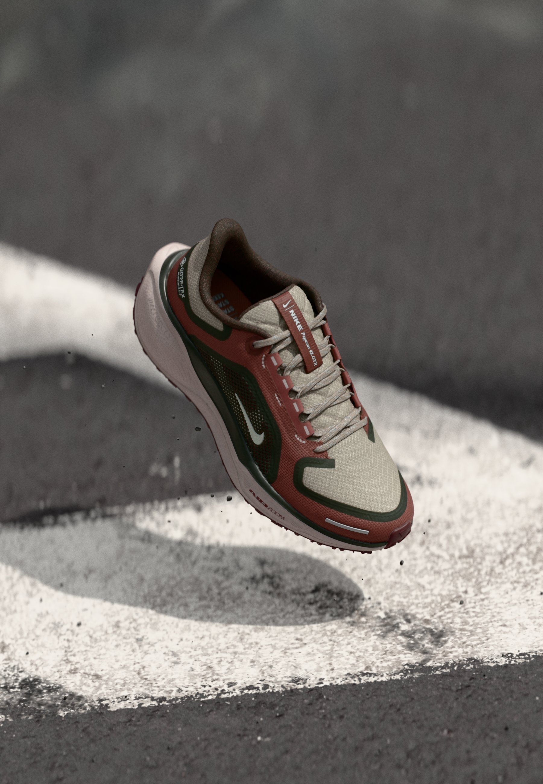 Nike Performance AIR ZM PEGASUS 41 GTX - Hardloopschoenen voor op de weg - malt/barnty green/sequoia/red sepia/burgundy crush/platinum violet