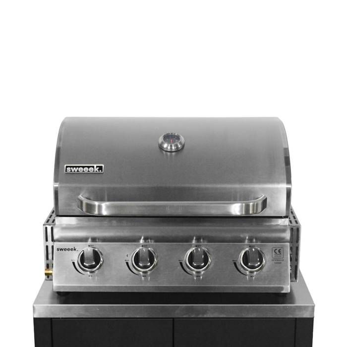 Barbecue à gaz avec 4 brûleurs à poser avec récupérateur de graisse