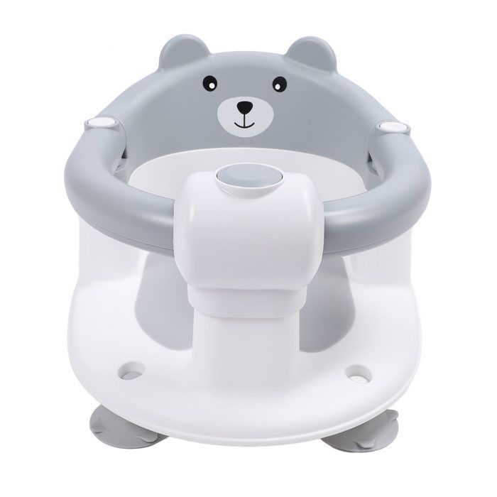 SALUTUYA Asiento de baño para bebé, silla de baño antideslizante para bebés, asiento para sentarse, asiento para el cuidado del bebé, gris