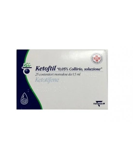KETOFTIL Colírio de cetotifeno 0,05% 25 frascos de 0,5 ml