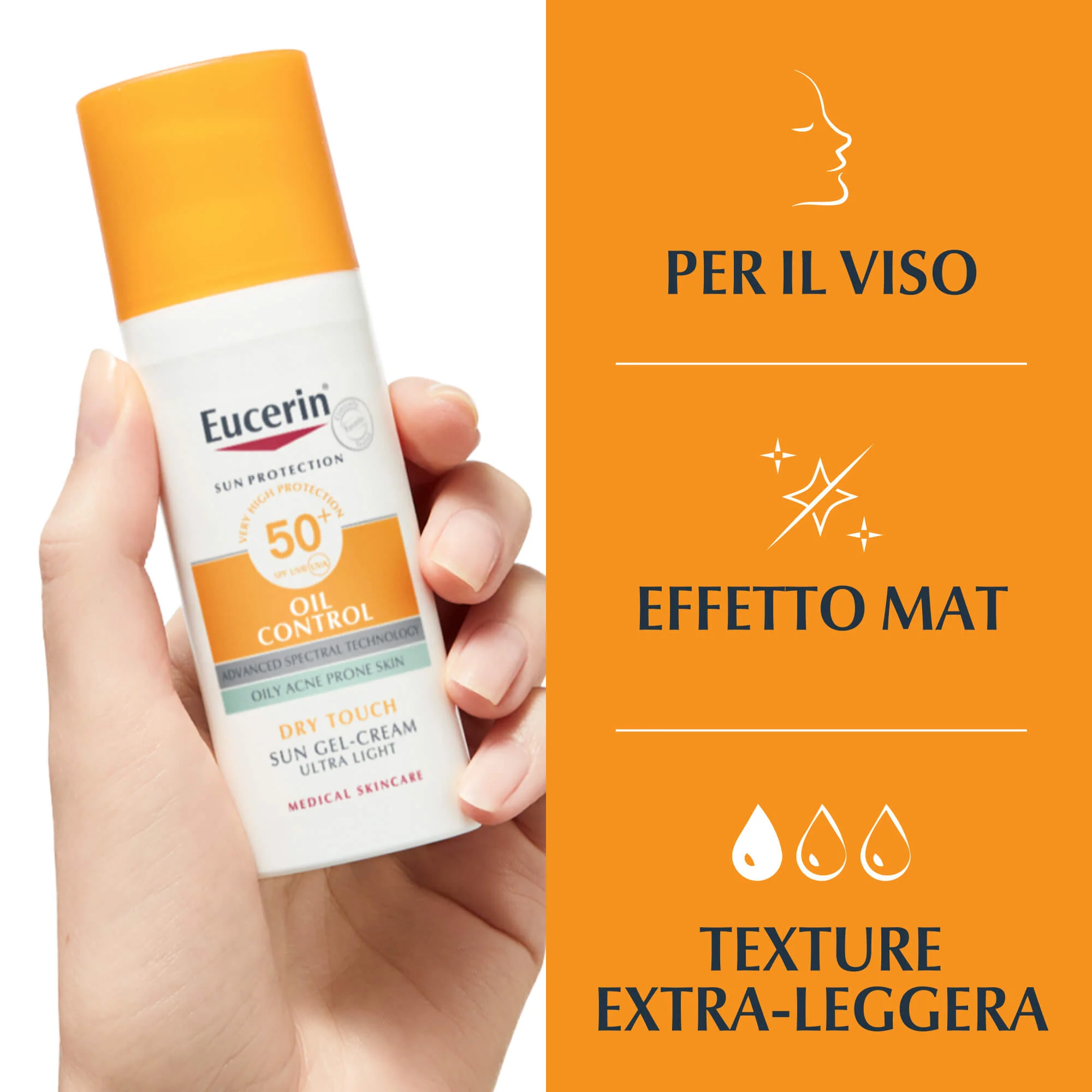 Sun Protection Oil Control Sun Face Gel-Creme Dry Touch SPF50+ - Solare viso alta prot.