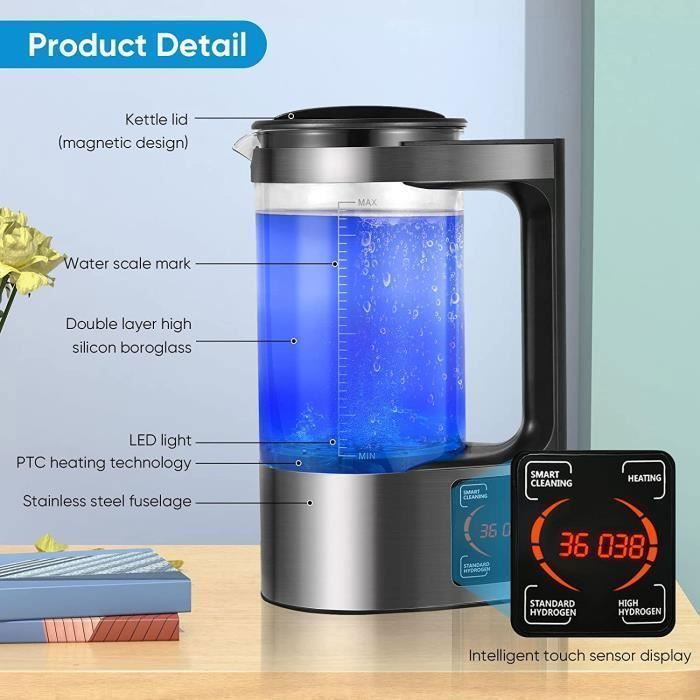 Generatore di acqua idrogenata ad alta capacità da 2 litri, generatore di acqua ionizzata, generatore di acqua alcalina, acqua ionizzata, generatore di acqua idrogenata con funzione