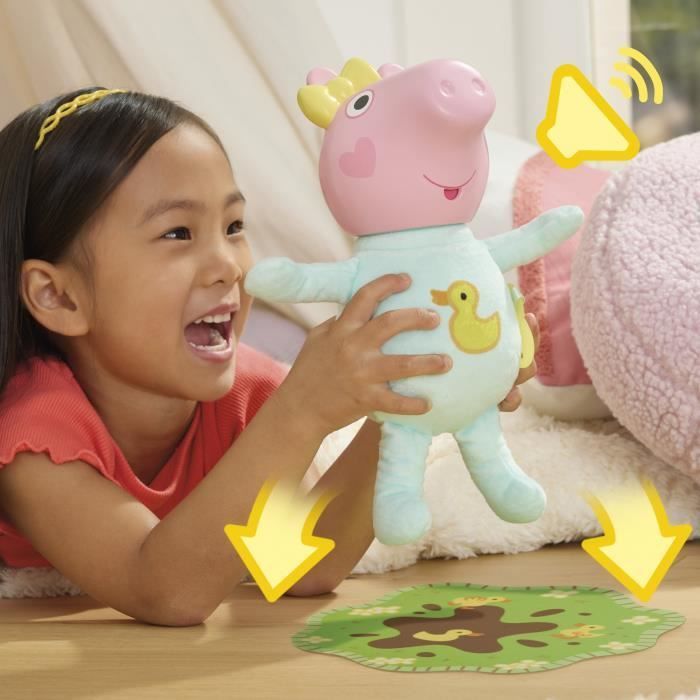 Peppa Pig Big Hugs Evie, interactieve pop met accessoires, geschikt voor kinderen vanaf 3 jaar.