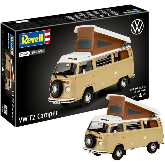 Model kit to build - REVELL - Click System - VW T2 Camper - No glue required - Pre-painted parts