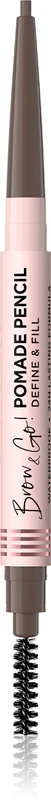 Lápis de sobrancelha 2 em 1 à prova d'água Brow & Go! da Eveline Cosmetics com pincel.