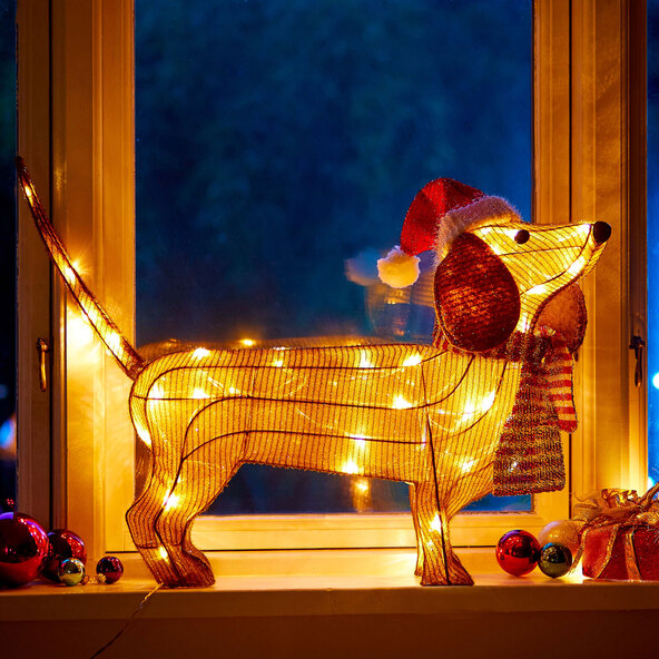 Χριστουγεννιάτικο ειδώλιο LED Dachshund
