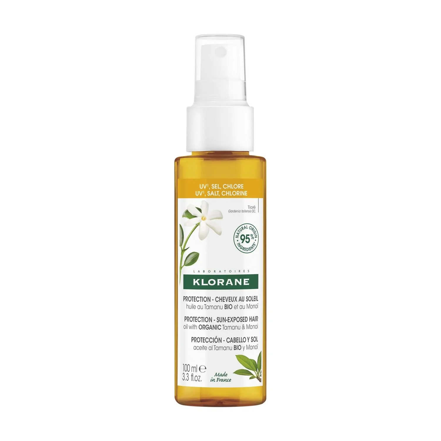 Tamanu e Monoi Olio al Tamanu BIO e Monoï - Trattamento Protezione Solare Capelli