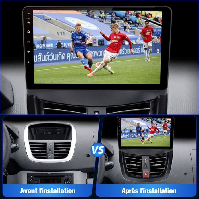 AWESAFE Android 13 Autoradio für Peugeot 207 (2006–2015) 2 GB + 32 GB, 9-Zoll-Touchscreen, CarPlay, Android Auto, GPS, WLAN, Bluetooth