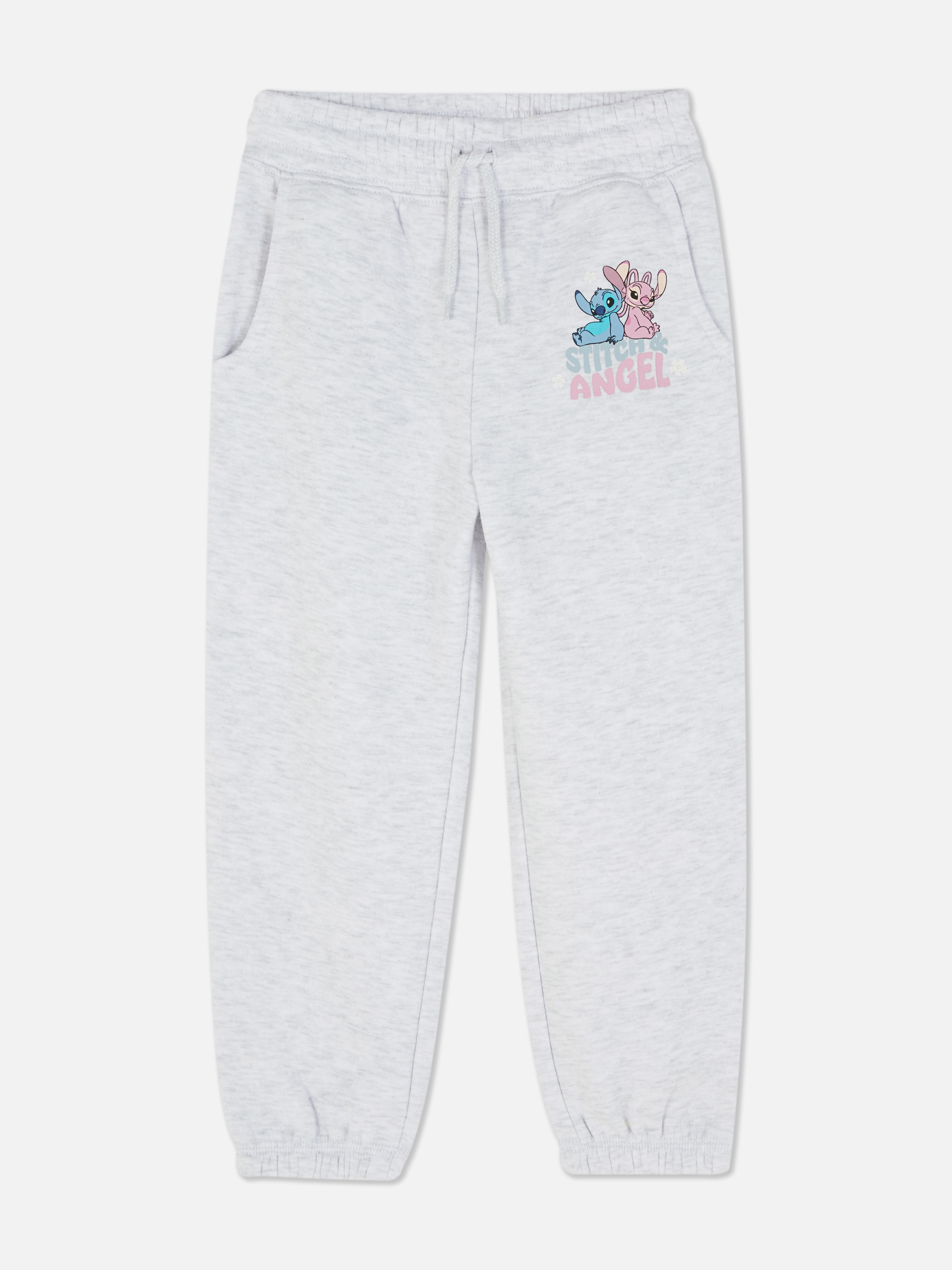 Pantaloni de trening Disney Stitch O pereche de pantaloni de trening cu talie elastică și imprimeu cu Stitch și Angel pe față